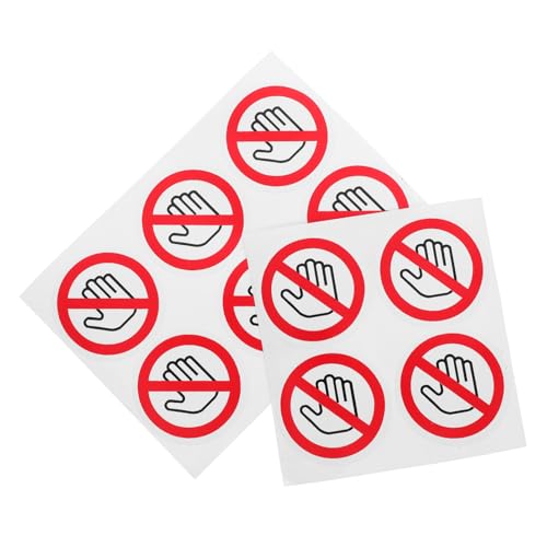 Garneck 10 Stück Warnschilder Aufkleber „Nicht Berühren“ Sicherheitswarnschild Warnetikett Selbstklebend Warnschild Warnschilder Aufkleber Bitte Nicht Berühren Schild von Garneck