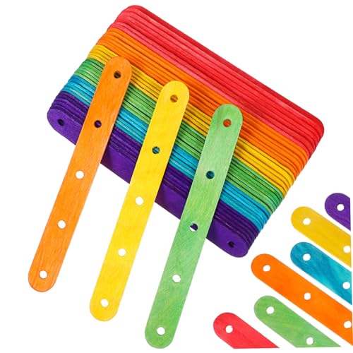 Garneck 100 Stück Bunte Holz popsicle sticks mit Löchern Robuste Eisstiel Stäbchen für Cakesicles Dessert und DIY Lebensmittelecht Glatt Poliert für Zuhause und Party Garneck 100 Stück Bunte Holz popsicle sticks mit Löchern Robuste Eisstiel Stäbchen für Cakesicles Dessert und DIY Lebensmittelecht Glatt Poliert für Zuhause und Party von Garneck