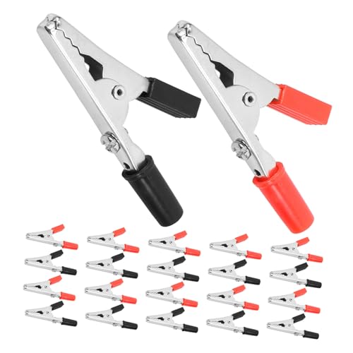 Garneck 100 Stück Isolierte Krokodilklemmen Metall mit Verstärktem Schutz Robuste Batterie und Elektroklemmen Heavy Duty Alligator Clips für Elektrische Tests Je Rot und Schwarz Garneck 100 Stück Isolierte Krokodilklemmen Metall mit Verstärktem Schutz Robuste Batterie und Elektroklemmen Heavy Duty Alligator Clips für Elektrische Tests Je Rot und Schwarz von Garneck