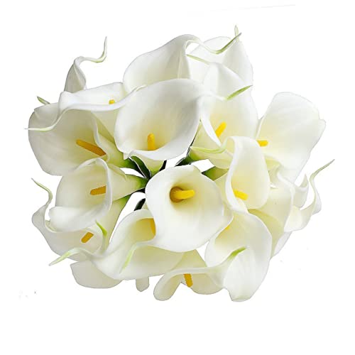 Garneck 10st Lilienstrauß Gefälschte Bonsai-Blumen Hochzeitsstrauß Liliendekor Frühlingsblumen Künstlicher Calla-lilien-strauß Echte Calla-lilien Calla-lilien-seidenblumen Real Pu Braut von Garneck