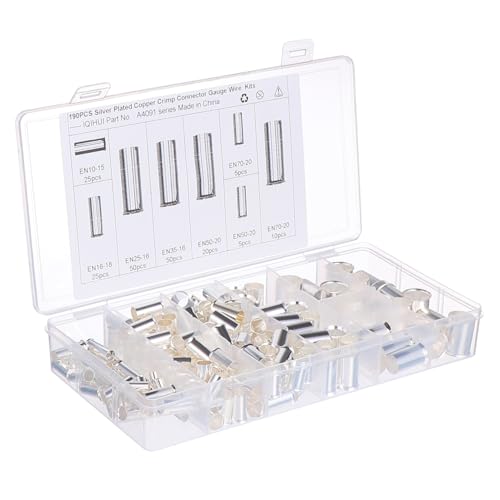 Garneck 190 Stk Teiliges Kupfer Crimp Verbinder mit Isolierten Aderendhülsen Korrosionsbeständig Hervorragende Elektrische Leitfähigkeit für Verschiedene Drahtgrößen Sichere Kabelenden Garneck 190 Stk Teiliges Kupfer Crimp Verbinder mit Isolierten Aderendhülsen Korrosionsbeständig Hervorragende Elektrische Leitfähigkeit für Verschiedene Drahtgrößen Sichere Kabelenden von Garneck