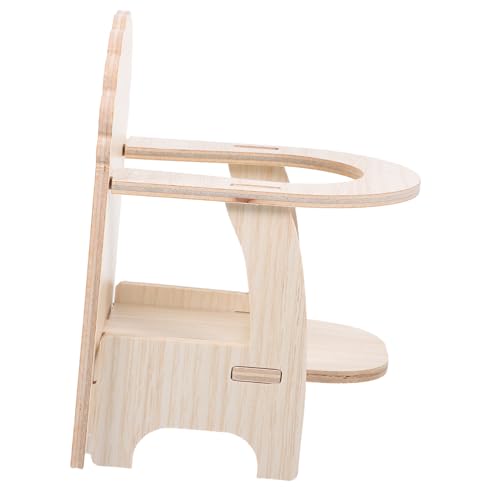 Garneck Hamsterstuhl aus Holz mit Tablett Handgemachter Futterstuhl für Hamster Meerschweinchen Kleine Haustiere als Zubehör für Kleintiermöbel von Garneck