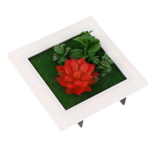 Garneck 1stk Pflanzen Bilderrahmen Gefälschte Outdoor-Pflanzen Künstliche Pflanze Drinnen Künstliche Blumen Im Freien Gefälschte Pflanze Fälschung Anlage Wand Kunst Eingetopft Rot Plastik von Garneck