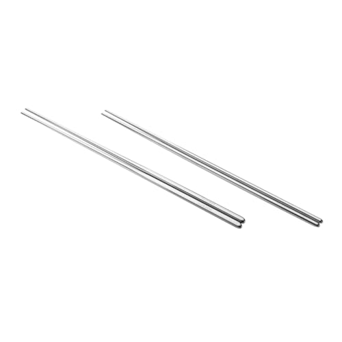 Garneck 2 Paare Edelstahl Lange Essstäbchen Hitzebeständig Rutschfest für Hot Pot Kochen Braten von Nudeln Küchenutensilien Robust und Sicher für Bbq Camping von Garneck