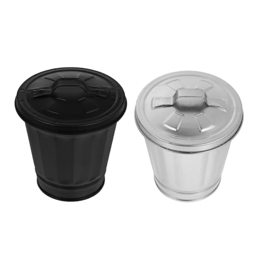 Garneck 2 STÜCK Mini Desktop Mülleimer aus Robustem Teiliges mit Deckel Kleiner Tischmülleimer für Büro Wohnzimmer und Küche Kompakte Aufbewahrung für Schreibtisch und Arbeitsfläche von Garneck