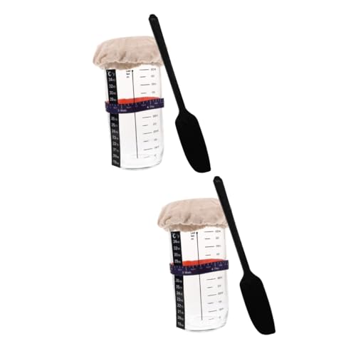Garneck 2 Sätze Wiederverwendbares Sauerteig Glasgefäß Set mit Deckel Fermentation von Sauerteig und Silikonspatel Thermometer und Abdeckhaube Garneck 2 Sätze Wiederverwendbares Sauerteig Glasgefäß Set mit Deckel Fermentation von Sauerteig und Silikonspatel Thermometer und Abdeckhaube von Garneck