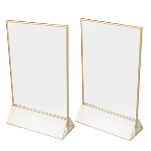 Garneck 2 Stück Acryl Tischkartenhalter Hochwertige Menükartenständer für Hochzeit Restaurant Events Transparente Display Halterung von Garneck