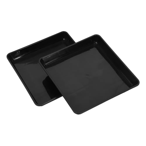 Garneck 2 Stück Blumentopf Tablett Quadratisch Untertasse Flach Quadratisch Pflanztablett Wasserauffangbehälter Pflanztabletts Quadratisch Durchsichtig Topf Blumentopf von Garneck