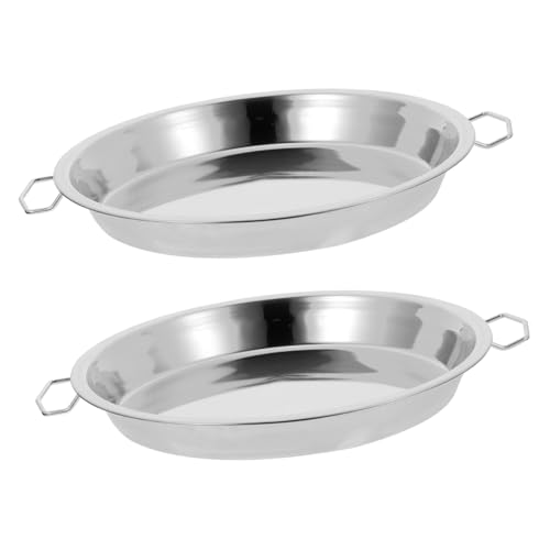Garneck 2 Stück Doppelfunktionsplatte mit Doppelgriffen Hitzebeständig Rutschfeste Bodenring Konstruktion Multifunktionales Küchenteller Sicher und Kompakt für Dampfgaren und Servieren von Garneck