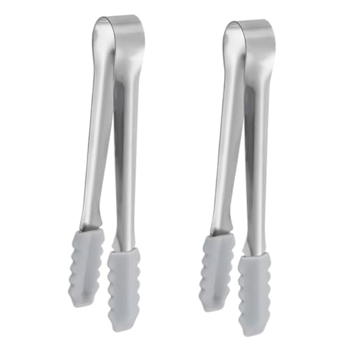 Garneck 2 Stück Edelstahl Eiswürfelzange Mini Eiswürfelzange Zuckerzange Vielseitig Leicht Tragbar Kompakt für Haushalt Grill Picknick Küche von Garneck
