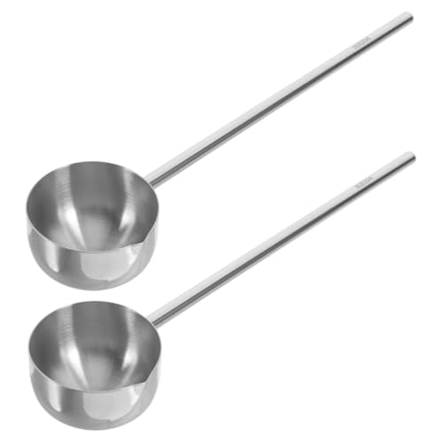 Garneck 2 Stück Edelstahl Mini Öl Schöpflöffel mit Langem Griff Robust und Kompakt Schnelles Ausgießen für Effizientes Kochen für Küchen und Servieren von Garneck