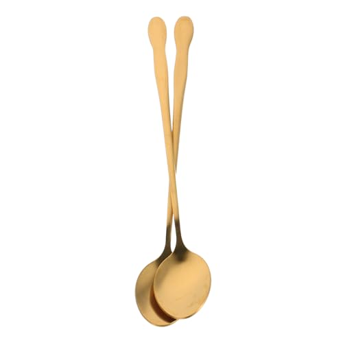 Garneck 2 Stück Edelstahl Sauce Löffel mit Langem Griff Hitzebeständig Vielseitiger Anricht und Rührlöffel für Hot Pot Kaffee und Saucen Langlebig und Sicher für Küchengebrauch von Garneck