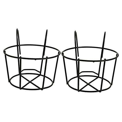 Garneck 2 Stück Hängende Blumentopfhalter Aus Metall Für Balkon Und Garten - Runder Blumenkasten Für Geländer - Ideal Für Pflanzen Und Blumen Im Freien Und Innenbereich von Garneck