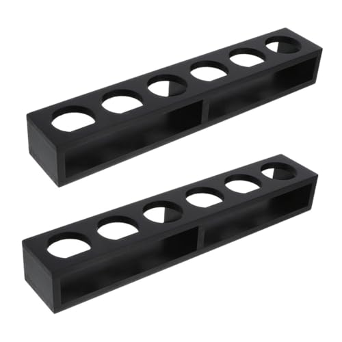 Garneck 2 Stück Holzserviertablett für Gläser für Partys Bars Ktv und Zuhause Platzsparend und Leicht zu Reinigen Schwarzes Design von Garneck