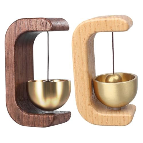 Garneck 2 Stück Magnetische Holz Türklingel Dekorative Windglocke für Türen Kühlschränke und Geschäfte Einfache Installation Naturholz Finish Melodischer für Zuhause und Büro von Garneck