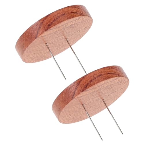 Garneck 2 Stück Puppenständer Holzsockel mit Nadel Stabile Filzpuppe Halterung für Schauzwecke Dekorativer Puppenhalter für Laden Ausstellung und Schreibtisch von Garneck