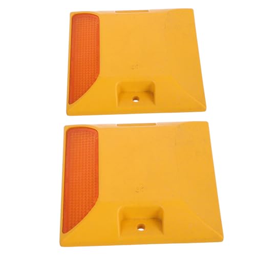 Garneck 2 Stück Reflektierende Straßenmarkierung aus Kunststoff Erhöhte Einseitige Verkehrsleitmarkierer für Gehwege Zebrastreifen Autobahnen Verbesserte Nachtsicht Einfache Montage von Garneck