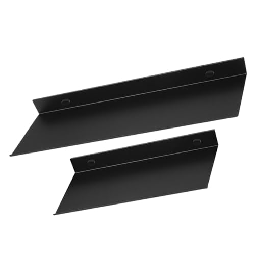 Garneck 2 Stück Schwarzes Metall wandregal Schwebende Bad Küchenaufbewahrung Wandmontierter Organizer für Badezimmer Einfache Montage ohne Bohren Vielseitiges Ablageregal von Garneck