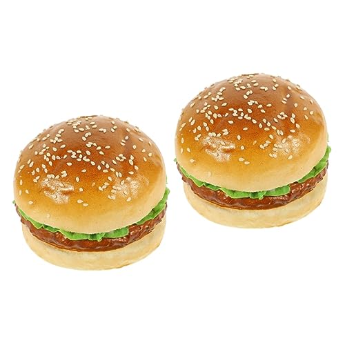 Garneck 2 Stück Simulierte Hamburger-Modelle Burger-Display-Modelle Gefälschte Pizza-Burger Cosplay-Zubehör Esstisch-Dekoration Hot-Dogs-Brötchen Party-Essen-Requisite Dekoration von Garneck