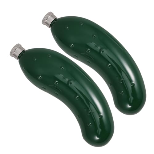 Garneck 2 Stück Teiliges Edelstahl Flachmann Gurkenform Auslaufsicher Tragbare Trinkflasche für Whiskey Camping Reisen Grün Kompakt und Leicht Transportierbar Garneck 2 Stück Teiliges Edelstahl Flachmann Gurkenform Auslaufsicher Tragbare Trinkflasche für Whiskey Camping Reisen Grün Kompakt und Leicht Transportierbar von Garneck