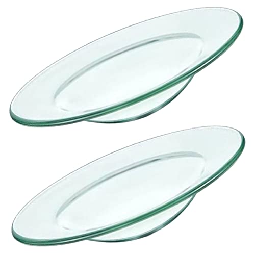 Garneck 2 Stück Teiliges Rundes Transparentes Glas Wachswärmer Ätherisches Öl Heizschale Ersatzplatte Hitzebeständig Leicht zu Reinigen Aromalampe Zubehör für Duftwachs und Kerzen von Garneck