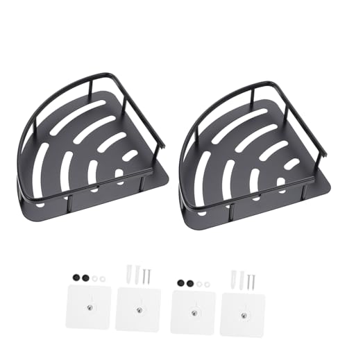 Garneck 2 Stück Teiliges Selbstklebendes Dreieckiges Badregal aus Rostfreiem Aluminium Wasserdichtes Eck wandaufbewahrungssystem für Toiletten und Waschbecken Langlebiger Montagefreier von Garneck