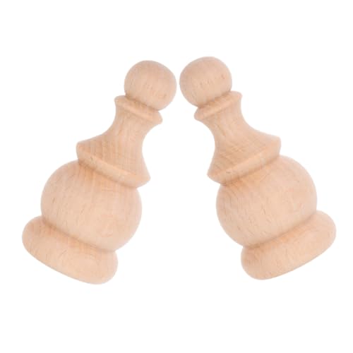 Garneck 2stücke Holzendstücke Dekorativ Unbehandelt Für Treppenpfosten Gardinenstangen Bettpfosten Holztreppenendstücke DIY-holzende Heimdekoration von Garneck