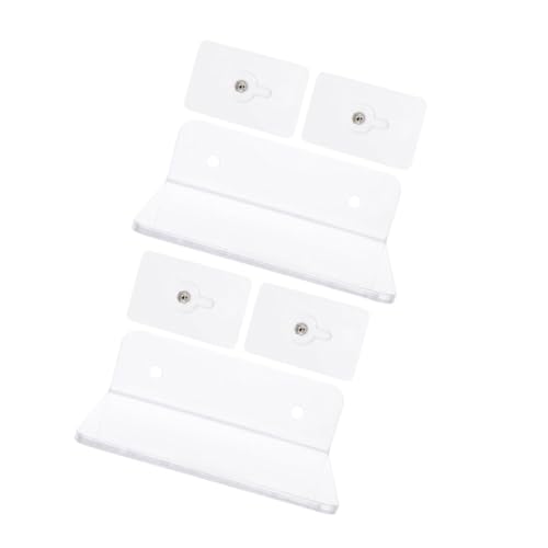 Garneck 2 Stück Wandregal aus Transparentes Bohrfreies Floating Regal für Badezimmer und Küche Vielseitiges Aufbewahrungsregal für Kosmetik und Alltagsgegenstände von Garneck