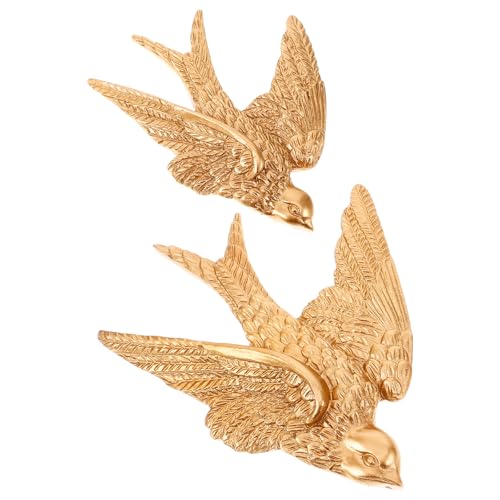 Garneck 2 Stücke Vogel Wanddeko Schwalben Deko Vögel Wand Spiegel Vogel Skulpturen Hängend Wandschmuck Wandschmuck Retro Wandskulptur für Wohnzimmer Hause Kunst Deko von Garneck