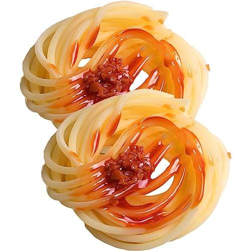 Garneck 2 stücke Pasta mit künstlicher Sauce Lebensmittel Italienische Lebensmittel Tischplatte Gefälschte Lebensmittel Ornament Künstliche Pasta Display Requisiten Pretend Lebensmittel von Garneck