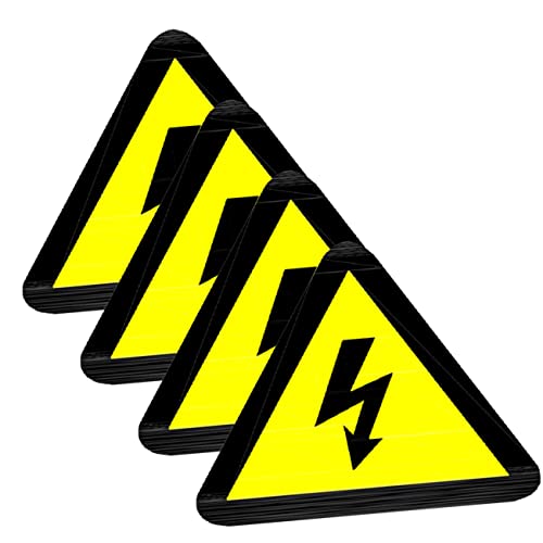 Garneck 20 Blatt Selbstklebende Warnaufkleber Elektrischer Zaun Warnschild Gelb Dreieckig Langlebige Sicherheitsetiketten für Geräte Wände Tische Einfach zu Kleben Wetterbeständig von Garneck