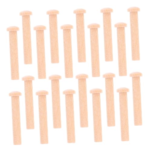 Garneck 20 Stück Mini Holz Nägel T förmiger Rundkopf Kleine Holznägel für Basteln Modellbau und Holzarbeiten Vielseitig Einsetzbar für Feine Handwerksprojekte von Garneck