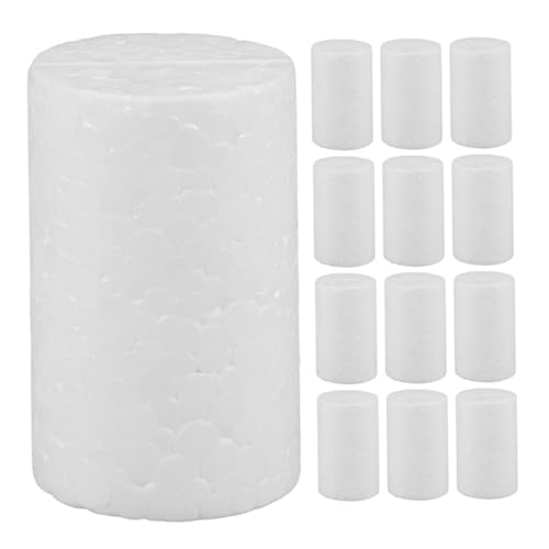 Garneck 20 Stück Weiße Rohre für Weihnachtsdekorationen Leichte Schaumstoffzylinder für Bastelprojekte und Künstlerische Gestaltung von Garneck