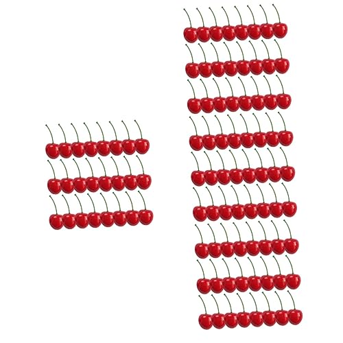 Garneck 200 STK Falsche Kirsche Tischdeko Spielzeug Wohnkultur Gefälschte Kirsche Miniatur Kirsche Hause Dekorative Kirsche Kirschdekor Hausbedarf Schaum Haushalt Kind Falsches Obst von Garneck