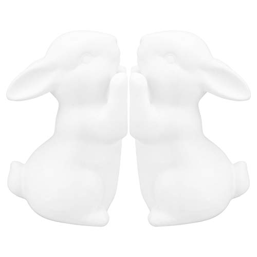Garneck 2Pcs Bunny Buchstützen Ostern Kaninchen Figurine Keramik Tier Buchstütze Ostern Desktop Dekorationen für Ostern Party Favor von Garneck