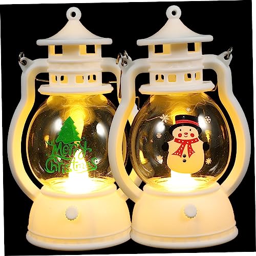 Garneck 2Stücke Weihnachtslampe Dekorative Tischleuchte Für Weihnachtsfeiern Hochwertige Handlampe Im Schneemann Und Weihnachtsbaum Design Perfektes Für Festliche von Garneck