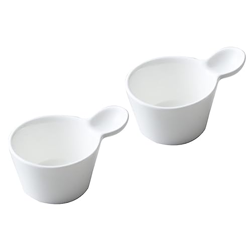 Garneck 2st Ketchup-becher Soße Servierboot Minibehälter Mini-sahnekännchen Saucenspender Saucengeschirr Aus Porzellan Soßenkrug Portionsbecher Sauciere Saucenkrug Kaviar Weiß Keramik von Garneck
