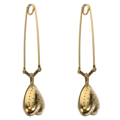 Garneck 2st Tee-ei-filter Tee-eier Goldenes Teesieb Grüntee-maschenbällchen Teefilterlöffel Herzförmiges Tee-ei Tee-ei-sieb Tee-diffusor-siebe Für Losen Tee Mesh-teesieb Teelöffel von Garneck