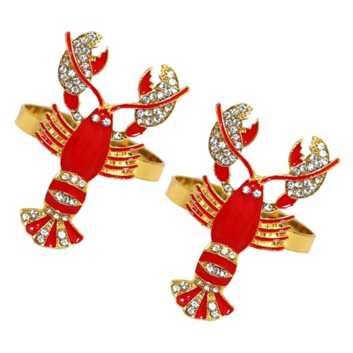 Garneck 2stücke Dekorative Krebse Serviettenringe Robuste Und Tischdeko Für Partys Hochzeiten Und Festliche Anlässe Rote Krustentiere Mit Funkelnden Strasssteinen von Garneck