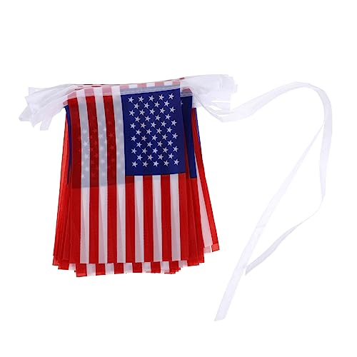 Garneck 3 Schnüre Amerikanische Schnur Flagge Amerikanische Flagge Banner Amerika Nationalfeiertag Dekorationen Hängende Amerikanische Flaggen Hängende Feier Wimpelkette von Garneck