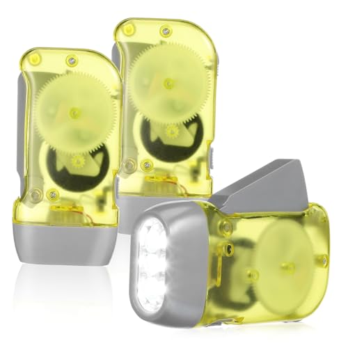 Garneck 3 Stück Handdruckgenerator-Taschenlampe Fackel zusammendrücken Wandern Multifunktional kurbel taschenlampe kurbel Hand kleine LED- Plastik von Garneck