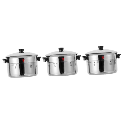 Garneck 3 Stück Küchenmechanischer Timer im Druckkochtopf Design Minuten Countdown Timer für Backen Zuverlässig Leicht und Kompakt von Garneck