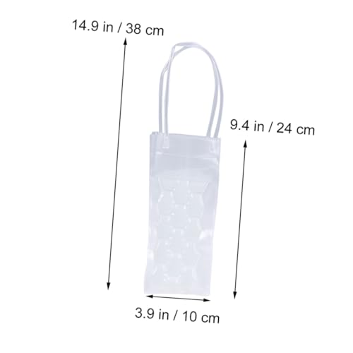 Garneck 3 Stück PVC Weinflaschenkühler Beutel Doppelseitig Wiederverwendbar Umweltfreundlich mit Kühlgel Weiß Grün für Camping Picknick von Garneck