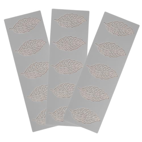 Garneck 3 Stück Silikon Fondant Backform Blattmuster Hitzebeständig Lebensmittelecht Vielseitig für Kuchen Schokolade Seifenherstellung und Basteln Präzise Einfach zu Reinigen von Garneck
