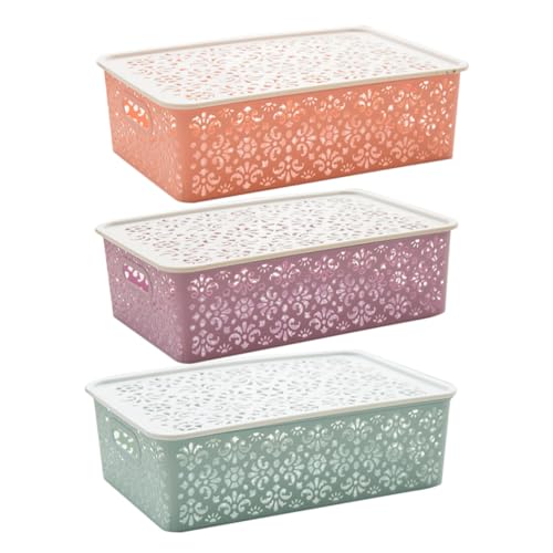 Garneck 3 Stück Stapelbare Aufbewahrungsboxen aus Robustem mit Deckel Luftdurchlässig und Vielseitig für Küche Büro Schlafzimmer und Wohnzimmer Praktische Organizer für Kleine Gegenstände Garneck 3 Stück Stapelbare Aufbewahrungsboxen aus Robustem mit Deckel Luftdurchlässig und Vielseitig für Küche Büro Schlafzimmer und Wohnzimmer Praktische Organizer für Kleine Gegenstände von Garneck