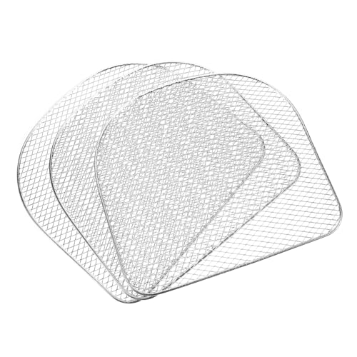 Garneck 3 Stück Teiliges Edelstahl Grillrost für Heißluftfritteuse und Backofen Dehydrator mit Schmalem Maschenmuster Robust Leicht zu Reinigen für Gemüse Fleisch Snacks und Obst von Garneck