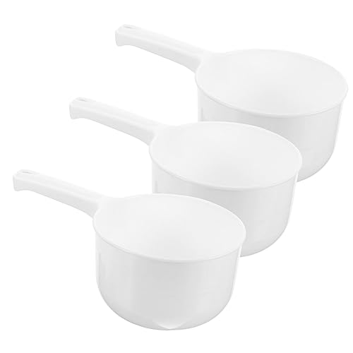 Garneck 3 Stück Teiliges Haushalts Wasserschöpflöffel aus Dickem Bruchfestem mit Großem Fassungsvermögen Ergonomisch Geformt für Vielseitigen Einsatz Bad Küche und Garten von Garneck