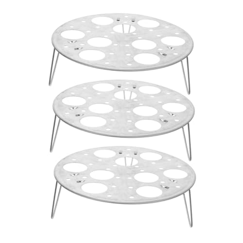 Garneck 3 Teiliges Eier Dampftablett Metall Dämpf Eierregal Eier Dämpfständer Eierhalter Gestell Dampfgargestell Eier Dampfgestell Eierregal 316 Silber von Garneck