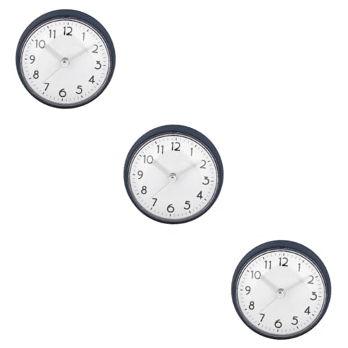 Garneck 3St Saugnapf-Wanduhr küchenuhr Uhr mit saugnapf wohnzimmeruhr Saugnapf Uhr Badezimmer Uhr wasserdichte Badezimmeruhr Wanduhren Küchenwanduhr kleine Wanduhr Moderne Wanduhr Plastik von Garneck