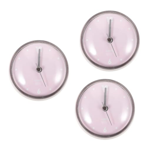Garneck 3st Badezimmeruhr Süße Wanduhr Mini-duschuhr Kleine Wanduhr Badezimmer-Timer Vintage-wanduhr Küchenwanduhr Cartoon-wanduhr Wanduhren Batteriebetriebene Wanduhr Rosa Plastik von Garneck